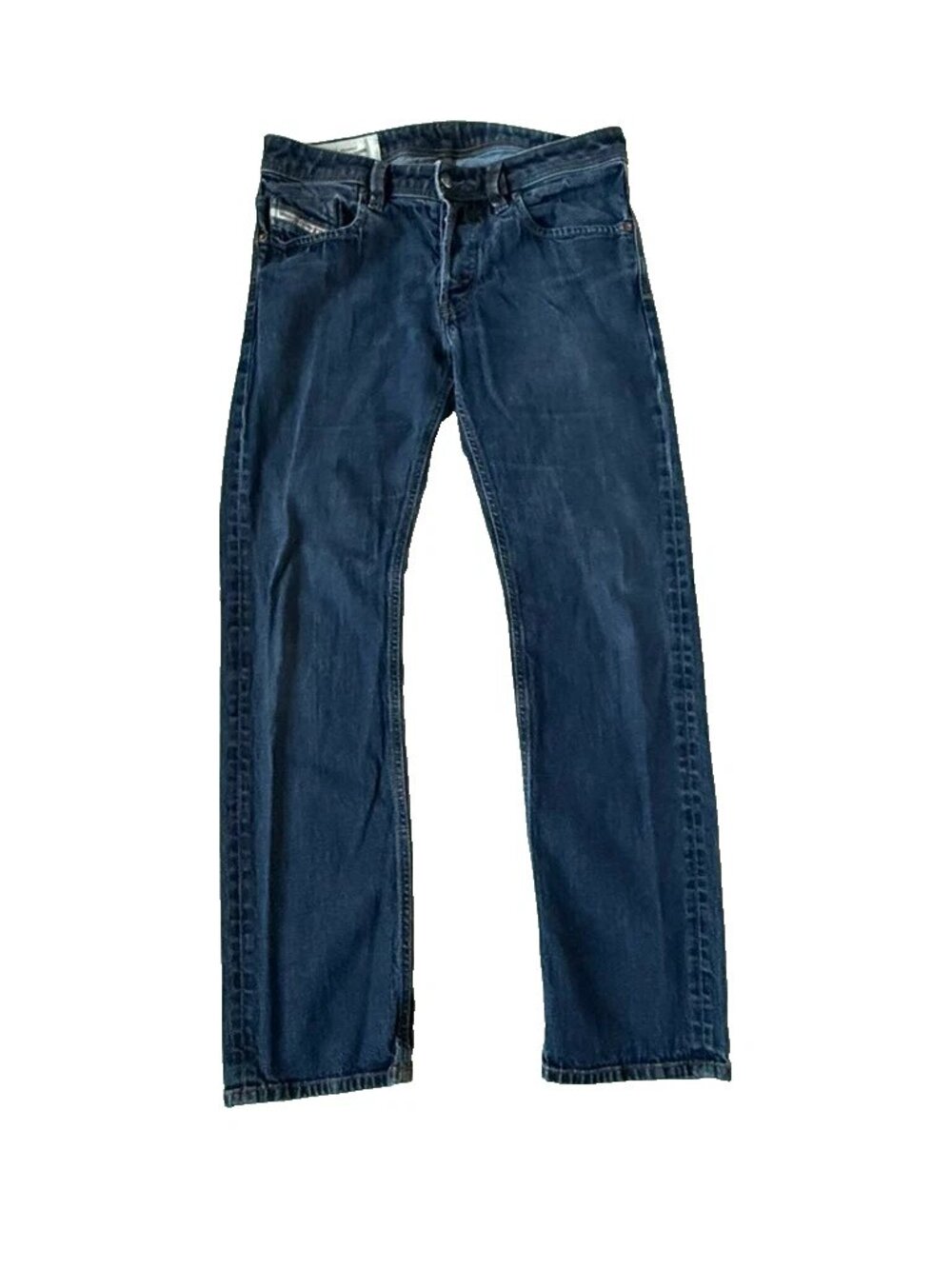 Diesel Mens 32x32 Larkee Straight Leg Blue Jeans Denim Button Fly Pants Indigo